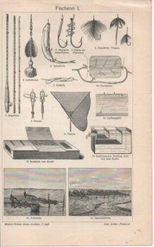 1908 - alter Druck - Fischerei